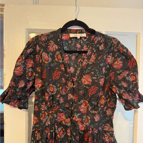 DVF Erica Cotton Midi Dress In Punk Flower - Picture 2 of 10